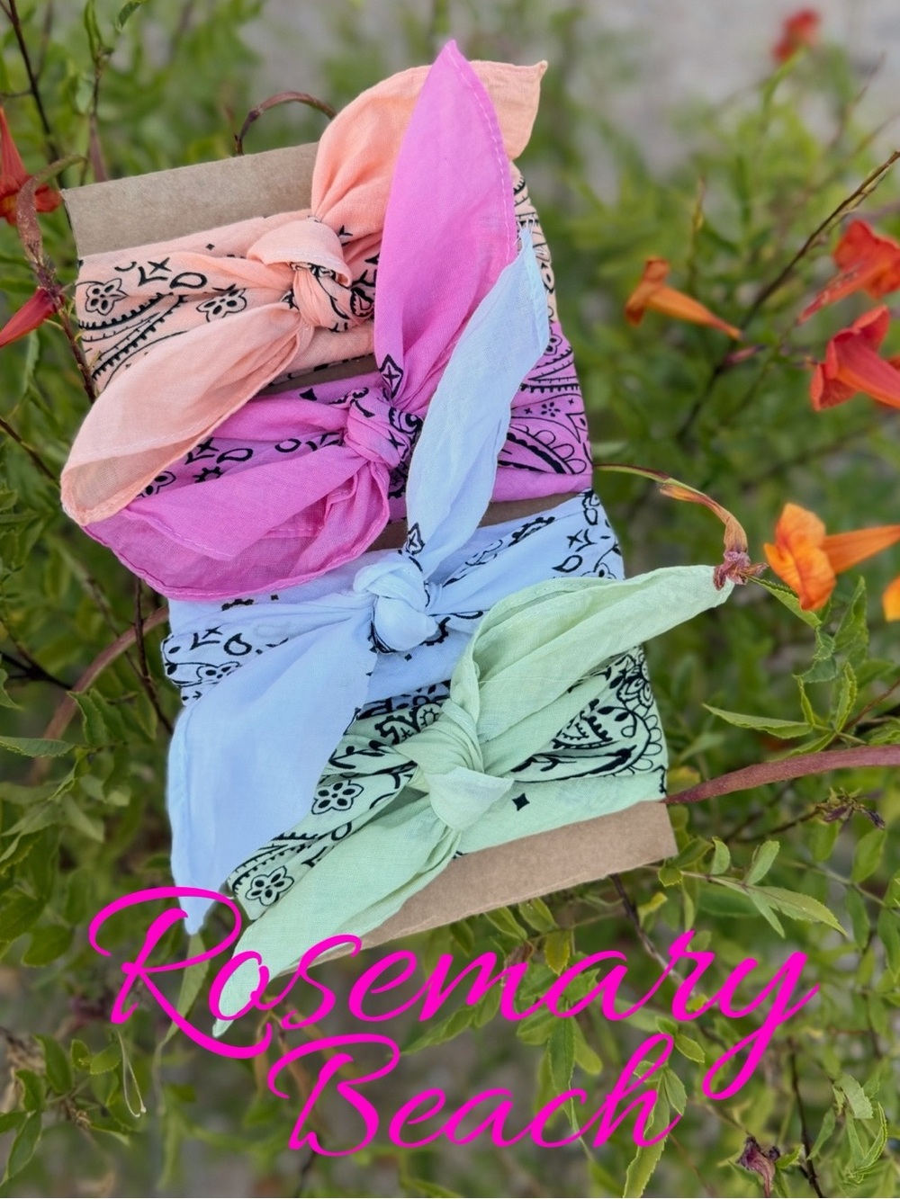 Bandanas BANDANA Set of 4 ⭐️NWT Premium Cotton "ROSEMARY BEACH" Paisley